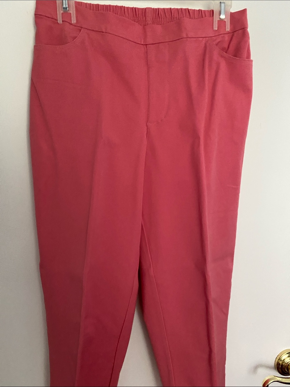 Isaac Mizrahi Deep 24/7 Stretch straight leg Coral Ponte Pull-On Pants